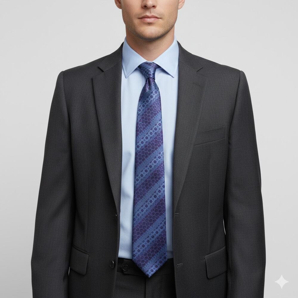Liberty of London Purple Print Silk Tie